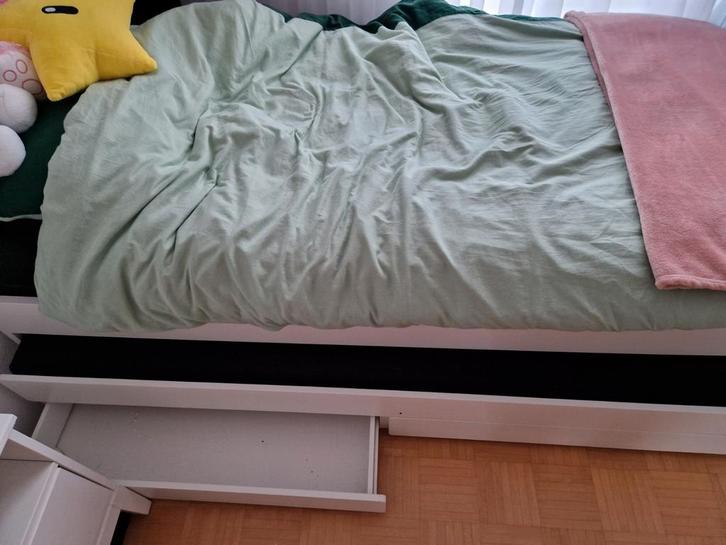 Bed. Deze week ophalen, Huis en Inrichting, Slaapkamer | Bedden, Gebruikt, Eenpersoons, Hout, Wit, Ophalen of Verzenden