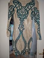 Prachtige gouden pailletten jurk met lange mouwen, Kleding | Dames, Jurken, Beige, Nieuw, Ophalen of Verzenden, Onbekend
