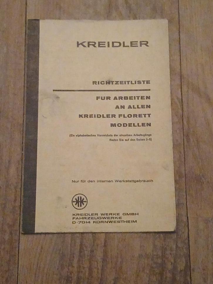 KREIDLER  Richtzeitliste LH LF  GT TM  RS Orgineel, Fietsen en Brommers, Handleidingen en Instructieboekjes, Gebruikt, Verzenden