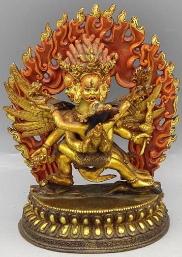 UNIEK Tantrisch Beeld Vajrakilaya Goldface buddha 15 cm hoog beschikbaar voor biedingen