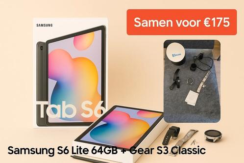Samsung S6 Lite 64GB + Gear S3 Classic – als set €175 of los, Computers en Software, Android Tablets, Zo goed als nieuw, 10 inch