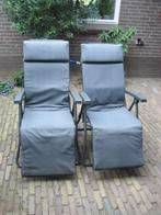2 RELAX TUINSTOELEN  6 standen, Tuin en Terras, Ophalen, Gebruikt, Aluminium, Verstelbaar
