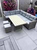 loungeset met winterbeschermhoes, Tuin en Terras, Ophalen, Gebruikt, 8 zitplaatsen, Loungeset