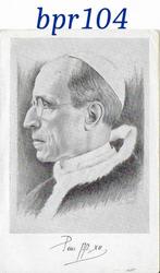 BPR104 Bid prentje Paus Pius de twaalfde, Verzamelen, Religie, Verzenden, Zo goed als nieuw, Kaart of Prent
