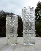 Set 2 Candle Wax Vazen Hermanova / Sklo Union Hut F.Peceny, Antiek en Kunst, Antiek | Glas en Kristal, Ophalen of Verzenden