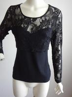 Juffrouw jansen top-shirt mt L, Verzenden, Zwart, Maat 42/44 (L), Zo goed als nieuw