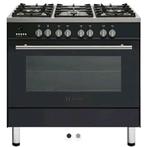 M-System Gasfornuis 90cm - Antraciet, Witgoed en Apparatuur, Fornuizen, Ophalen, 60 cm of meer, Zo goed als nieuw, Gas