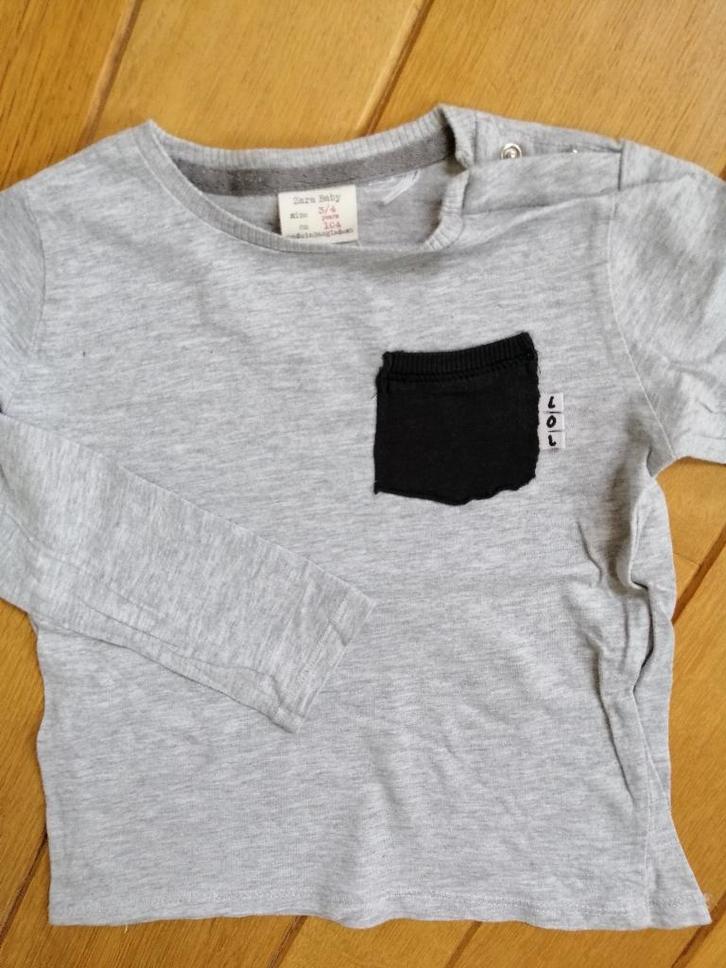 ZARA Baby t- shirt grijs maat 104, Kinderen en Baby's, Kinderkleding | Maat 104, Zo goed als nieuw, Meisje, Shirt of Longsleeve