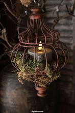 Metalen kooihanger / roestkleurige kaarsenhanger, Huis en Inrichting, Www.jufbrocante.nl, Www.jufbrocante.nl, Nieuw, Ophalen of Verzenden