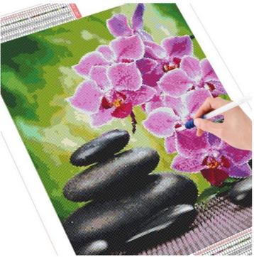 Diamond Painting Zen stenen orchidee nr.1 [Box D - HS-002] beschikbaar voor biedingen