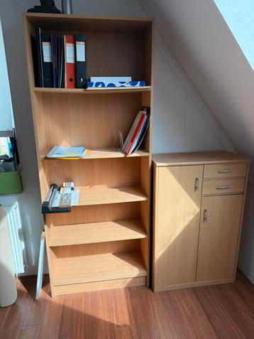 Boekenkast + kastje voor werkkamer/kantoor beschikbaar voor biedingen