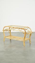Vintage rotan salontafel van Rohé Noordwolde uit de jaren 50, Ophalen, Minder dan 50 cm, Gebruikt, 50 tot 100 cm