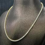 14 karaat gouden ketting tennis schakel met stenen, Ophalen of Verzenden, Nieuw, Goud