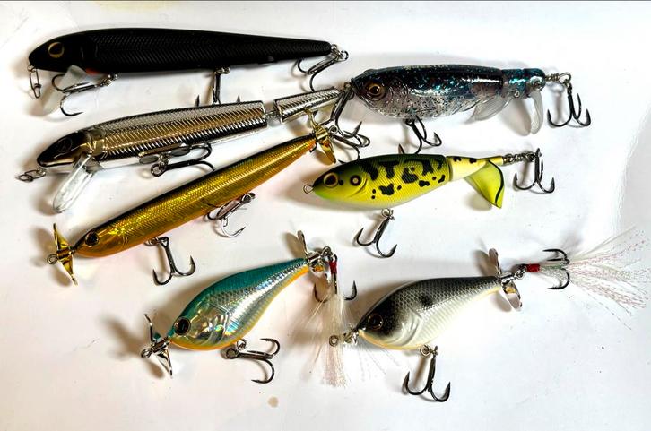 Topwater kunstaas set voor snoek en baars, Watersport en Boten, Hengelsport | Roofvissen, Gebruikt, Overige typen, Ophalen of Verzenden