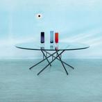 Italiaans design salontafel 70s l sculptural coffee table, Ophalen of Verzenden, Zo goed als nieuw, Rond, Glas