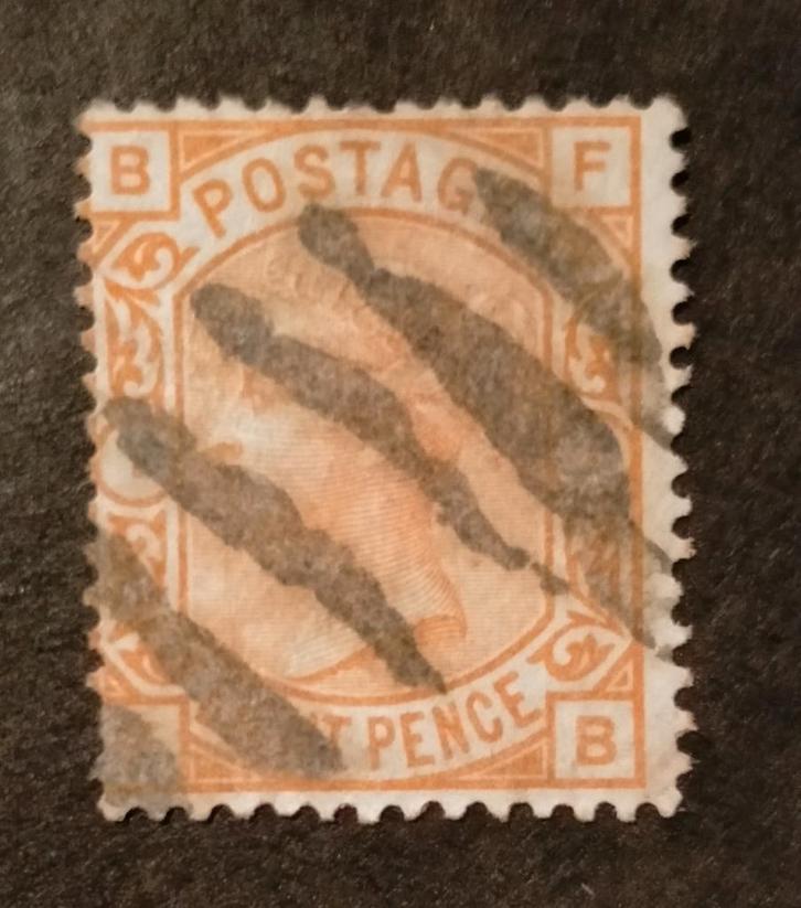 ENGELAND - Victoria 1873 9 P. donkeroranje Mi45 SG156 bpp, Postzegels en Munten, Postzegels | Europa | UK, Gestempeld, Ophalen of Verzenden