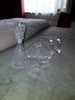 Kristal servethouder 2ringen likeurflesje met glaasje 2 kaar, Antiek en Kunst, Antiek | Glas en Kristal, Ophalen of Verzenden