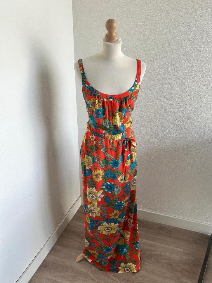 King Louie maat 44. oranje maxi lange zomer jurk 2298, Kleding | Dames, Jurken, Zo goed als nieuw, Maat 42/44 (L), Oranje, Onder de knie