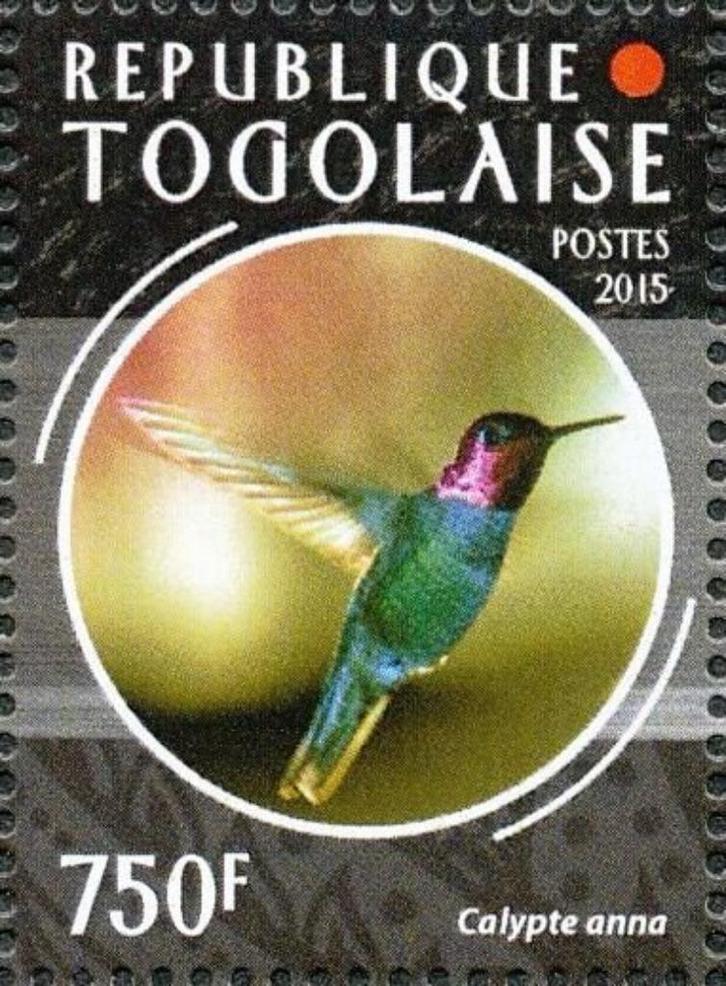 2015 Togo Fauna Vogels Kolibries, Postzegels en Munten, Postzegels | Thematische zegels, Postfris, Dier of Natuur, Ophalen of Verzenden