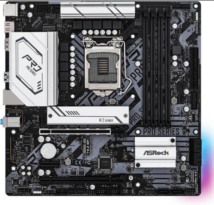 Asrock Z590M Pro4 Socket 1200, Computers en Software, Moederborden, Zo goed als nieuw, Intel, DDR4, Ophalen of Verzenden