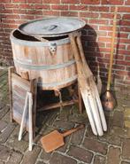 Antieke eiken houten wasmachine met toebehoren, Antiek en Kunst, Ophalen