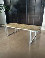 Vintage salontafel onyx marmeren blad Hollywood Regency, Huis en Inrichting, Ophalen, Gebruikt, 100 tot 150 cm, 50 tot 100 cm