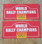 2x Stickers Pirelli World Rally Champions, Ophalen of Verzenden, Zo goed als nieuw, Overige typen