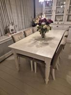 Mooie witte houten eettafel, Ophalen, 200 cm of meer, 50 tot 100 cm, Zo goed als nieuw