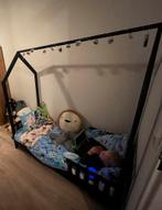 Peuterbed zwart 70x140cm incl. matras, Ophalen, Gebruikt, 70 tot 85 cm, 140 tot 160 cm