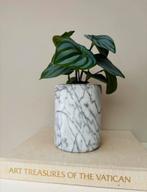 Retro marmeren vaas pot bloempot vintage, Ophalen of Verzenden