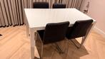 Eettafel met 4 stoelen, Ophalen of Verzenden, Gebruikt, Eettafel