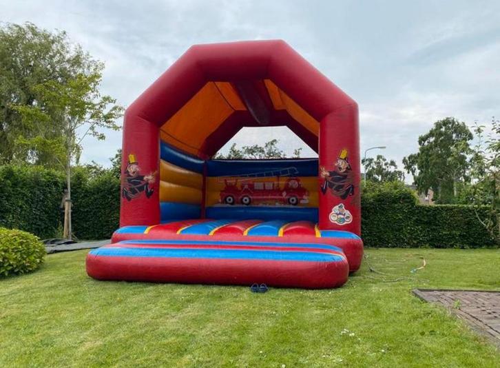 Springkussen 6x5m - Brandweer Thema te Huur!, Kinderen en Baby's, Speelgoed | Buiten | Springkussens, Gebruikt, Ophalen