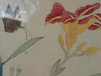 Chinees op zijde geschilderd vlinder met bloemen '70, Ophalen of Verzenden