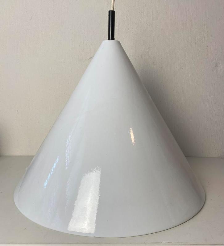 Poulsen wit emaille hanglamp design A. Jacobsen, Huis en Inrichting, Lampen | Hanglampen, Gebruikt, Minder dan 50 cm, Metaal, Ophalen of Verzenden