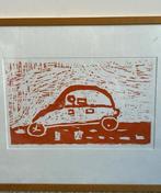 M. Rusche: Lelijke eend (lino, 1995), Antiek en Kunst, Kunst | Litho's en Zeefdrukken, Ophalen