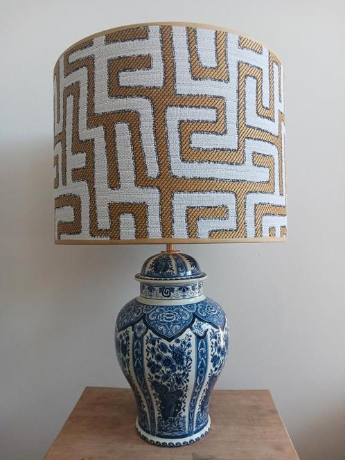 Handgemaakte lampenkap doolhofmotief 35 cm doorsnede, Huis en Inrichting, Lampen | Tafellampen, Nieuw, Minder dan 50 cm, Ophalen of Verzenden