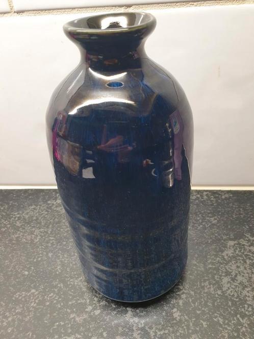 Prachtige blauwe keramieken / geglazuurde vaas, Huis en Inrichting, Woonaccessoires | Vazen, Zo goed als nieuw, Blauw, Minder dan 50 cm
