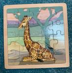 Houten puzzel Giraffe 20x20 cm, Ophalen of Verzenden, 10 tot 50 stukjes, Nieuw, Van hout