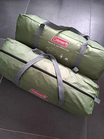 2x Coleman tent 3 pers. - Zo goed als nieuw! beschikbaar voor biedingen
