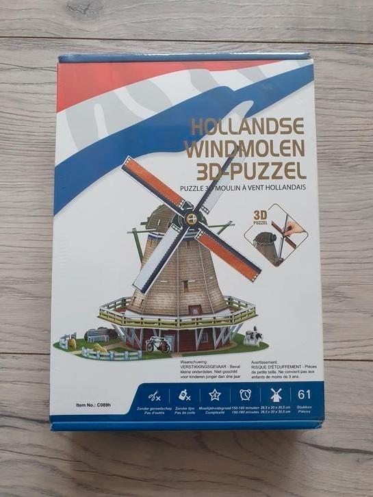 3D Puzzel - Hollandse Windmolen, Kinderen en Baby's, Speelgoed | Kinderpuzzels, Nieuw, 6 jaar of ouder, Meer dan 50 stukjes, Ophalen of Verzenden