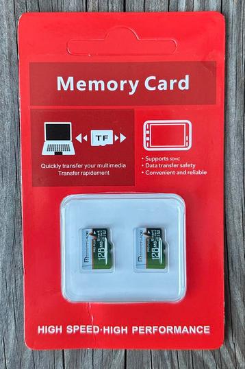 Memory card Micro Sd 2x 128 MB incl adapters beschikbaar voor biedingen