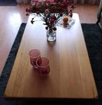 Blank eiken massieven Salontafel 140x74x45cm, Ophalen, Gebruikt, 100 tot 150 cm, Eikenhout