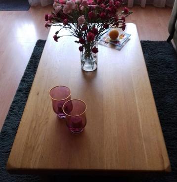 Blank eiken massieven Salontafel 140x74x45cm beschikbaar voor biedingen