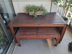 ÄPPLARÖ IKEA Klaptafel met 2 Banken, Acacia hout, Ophalen, Gebruikt, Rechthoekig, Hout