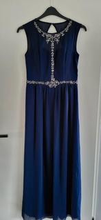 Mouwloze gevoerde avondjurk, Maat 38/40 (M), Galajurk, Blauw, Ophalen of Verzenden