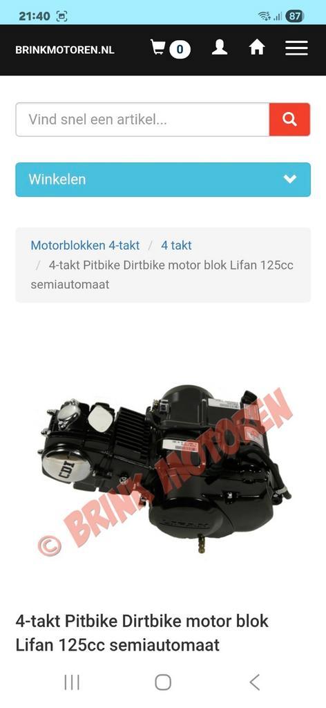 Lifan 125cc motorblok, Fietsen en Brommers, Minibikes, Midibikes en Pitbikes, Zo goed als nieuw, Pitbike, Ophalen