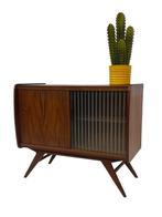 Vintage Kastje Compact Dressoir Jaren 60 Teak Fineer, Huis en Inrichting, Kasten | Dressoirs, Gebruikt, 50 tot 100 cm, 25 tot 50 cm