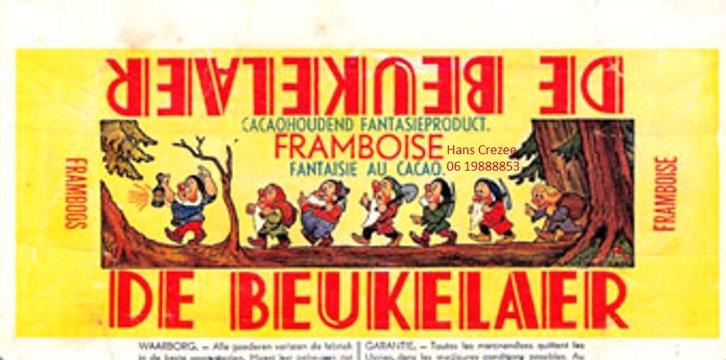 zoek sneeuwwitje crème vanille chocolade wikkel de beukelaer, Verzamelen, Merken en Reclamevoorwerpen, Gebruikt, Verpakking, Ophalen of Verzenden