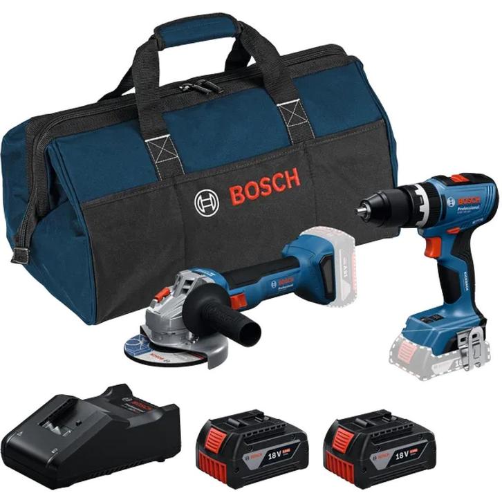 Bosch Blauw 18V CombinatieKit incl 2 / 4,0Ah accu’s & lader, Doe-het-zelf en Verbouw, Gereedschap | Boormachines, Nieuw, Boor- en Schroefmachine