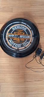 Harley Davidson klok met neon verlichting, Huis en Inrichting, Ophalen, Gebruikt, Analoog, Wandklok